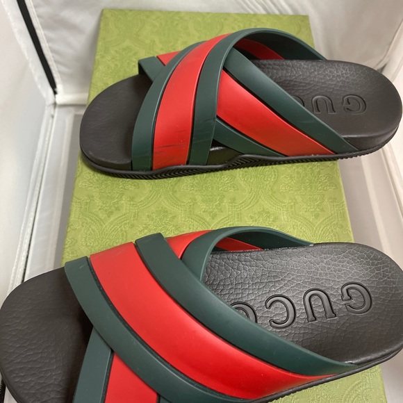 Excellent condition Gucci Mens Slipon 8 (38) Green/Red - Picture 11 of 14